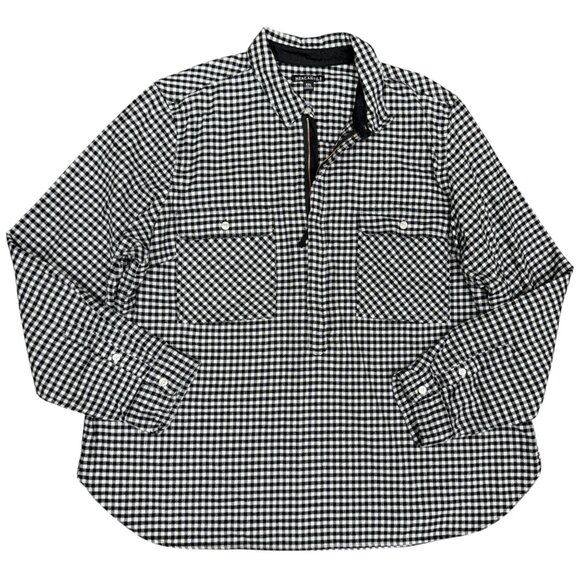 EUC Women's J. CREW Gingham Half-Zip Flannel Pullover Shirt | Size XXL - Picture 2 of 7